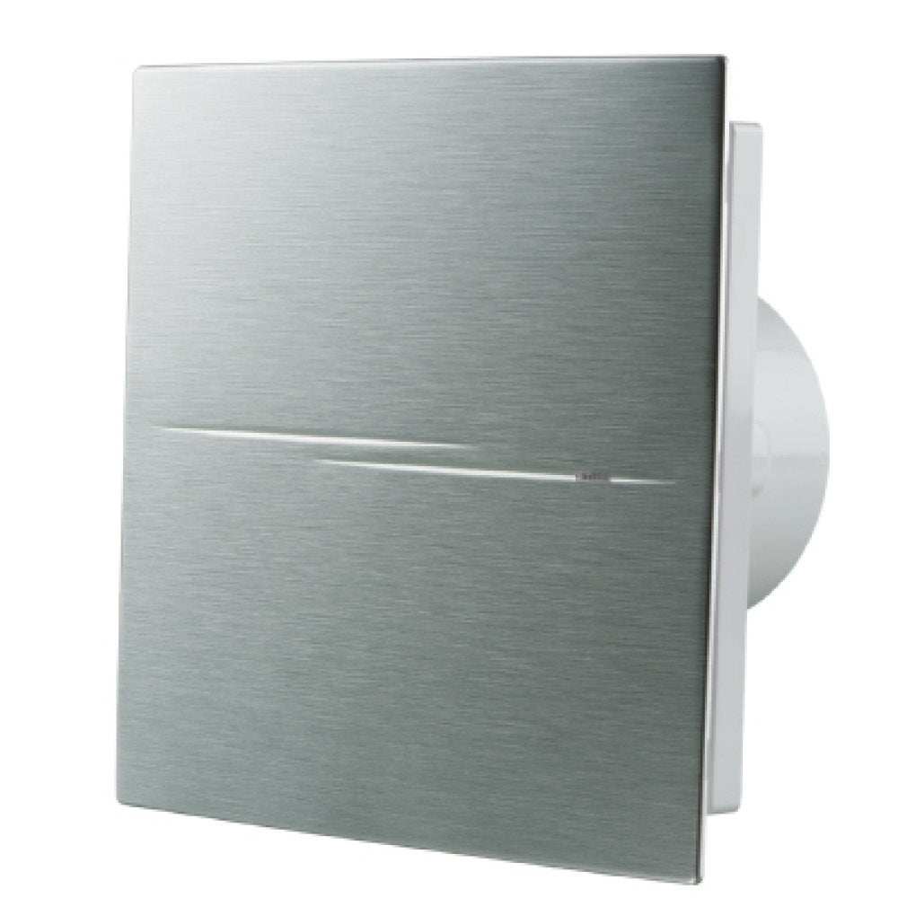 Blauberg Calm Design chrome 100mm low noise bathroom extractor fan with pull cord and timer