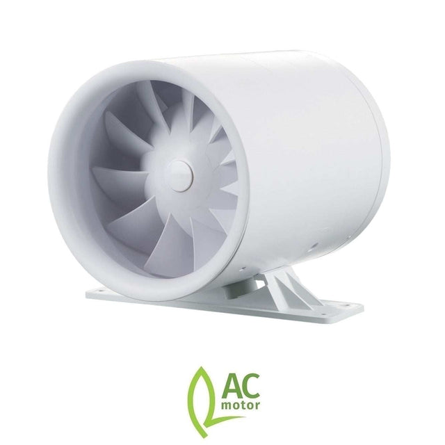 Blauberg Ducto 100mm in-line fan with mounting bracket and AC motor for bathroom ventilation