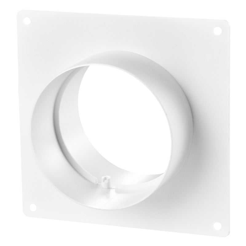 Blauberg Ventilation round 100mm PVC ducting wall mounting plate with spigot for secure air duct attachment
