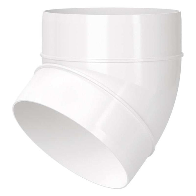 Blauberg circular round plastic ventilation duct 45 degree elbow bend 6-inch 150mm for efficient airflow and reduced noise