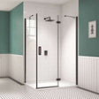 Merlyn Black Side Panel for Hinge Shower Door 900mm Wide - Clear Glass - BLKHSP900