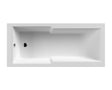 Nuie Shower Baths Eternalite Square Single Ended Straight Shower Bath 1700mm x 750mm - White - BMON017