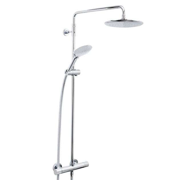 Bristan Carre FastFit Bar Mixer Shower with Fixed Head Shower Kit - Chrome - CR SHXDIVFF C