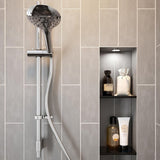 Bristan Casino Shower Kit with Push Button Large 3 Function Handset Easy Clean Hose - Chrome - CAS KIT05 C
