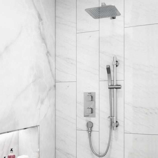Bristan Cobalt Dual Concealed Fixed Head Mixer Shower with Shower Kit - Chrome - COBALT SHWR PK