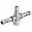 Bristan Modern MT503 Commercial Thermostatic Mixing Valve with Isolation 15mm - Chrome - MT503CP-ISO