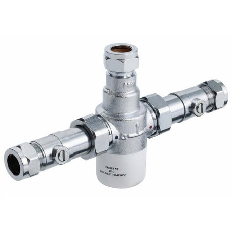 Bristan Modern MT503 Commercial Thermostatic Mixing Valve with Isolation 15mm - Chrome - MT503CP-ISO