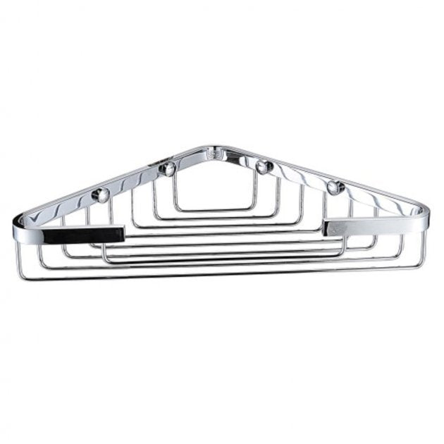 Bristan Domestic Open Front Corner Fixed Wire Basket - Chrome - COMP BASK05 C
