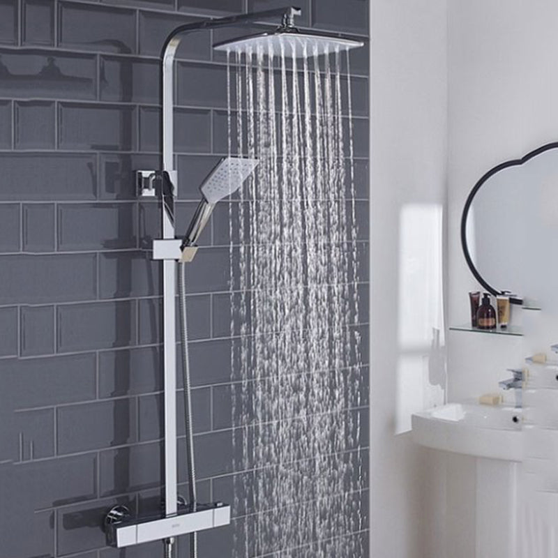 Bristan Craze Modern Thermostatic Bar Mixer Shower with Shower Rigid Riser Kit and Fixed Head - Chrome - CRZ2 SHXDIVCTFF C