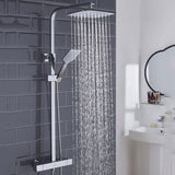 Bristan Craze Modern Thermostatic Bar Mixer Shower with Shower Rigid Riser Kit and Fixed Head - Chrome - CRZ2 SHXDIVCTFF C