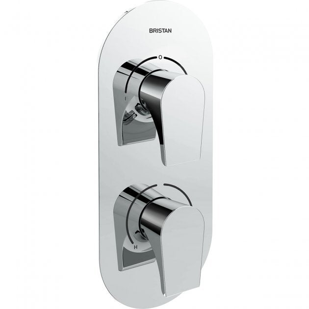 Bristan Hourglass Two Outlet Diverter Recessed Dual Control Thermostatic Shower Valve - Chrome - HOU SHCDIV C