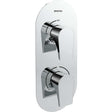 Bristan Designer Hourglass dual control thermostatic recessed shower valve in chrome with sleek brass finish and precise temperature control
