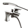 Bristan pillar mounted hourglass chrome bath shower mixer tap with handheld showerhead