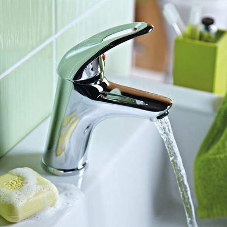 Bristan Java Modern Round Basin Mixer Tap with Clicker Waste - Chrome Plated - J BAS C