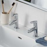 Bristan Orta Modern Round Basin Taps - Chrome - OR 1/2 C