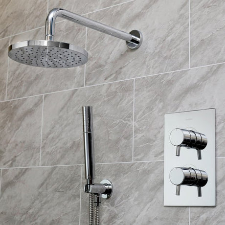 Bristan Prism Modern Shower Kit and Fixed Head Dual Concealed Mixer Shower - Chrome - PRISM SHWR PK4