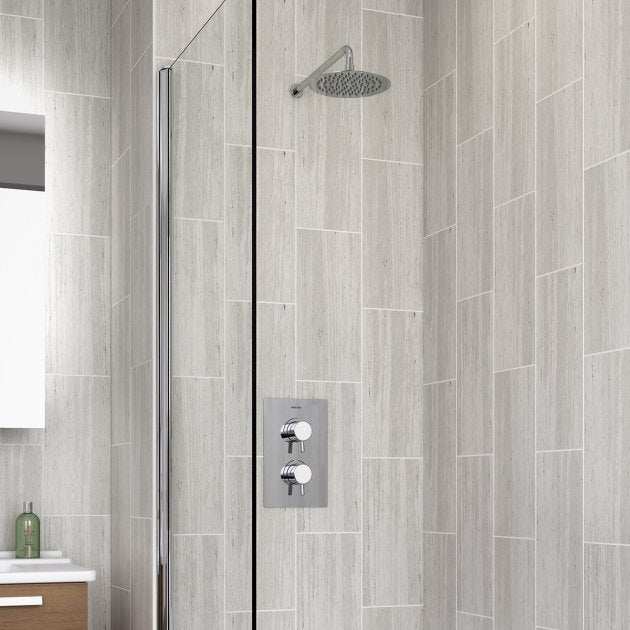 Bristan Prism Fixed Head Dual Concealed Mixer Shower with Bath Filler 