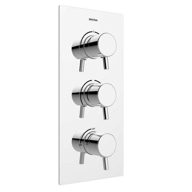Bristan Prism Diverter Thermostatic Recessed Triple Control Shower Valve - Chrome -PM2 SHC3DIV C