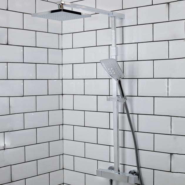 Bristan Quadrato Fixed Head FastFit Bar Mixer Shower with Shower Kit - Chrome - QD SHXDIVFF C