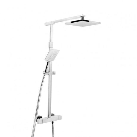 Bristan Qubo Thermostatic Bar Mixer Shower with Shower Kit Fixed Shower Head - Chrome - QB SHXDIVFF C - TAP 'N' SHOWER