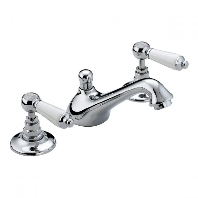Bristan Renaissance Pop Up Waste 3 Hole Basin Mixer Tap - Chrome - RS2 3HBAS C