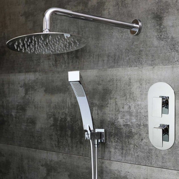 Bristan Sail Shower Kit and Fixed Head Dual Concealed Mixer Shower - Chrome - SAIL SHWR PK2