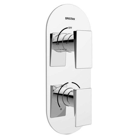 Bristan Designer Sail dual control thermostatic recessed shower valve in chrome with separate temperature and flow controls
