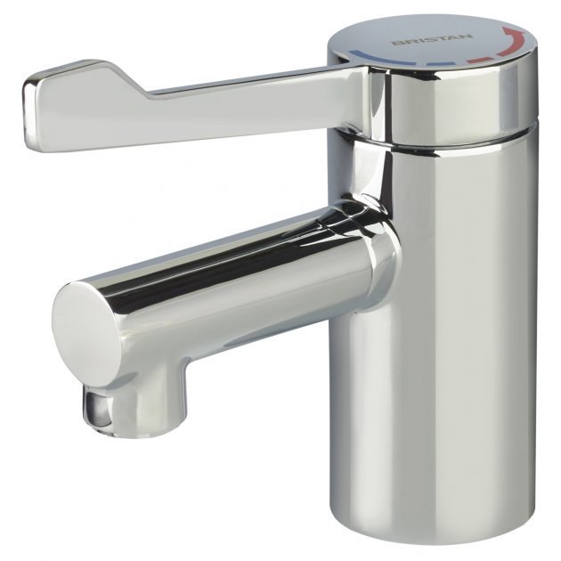 Bristan Solo2 Modern Copper Tails Basin Mixer Tap with Long Lever - Chrome - SOLO2-T3LL