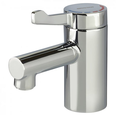 Bristan Solo2 Modern Round Basin Mixer Tap with Short Lever  - Chrome - SOLO2-T3SL