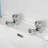 Bristan Value Club Modern Metal Heads Basin Taps - Chrome Plated - VAC