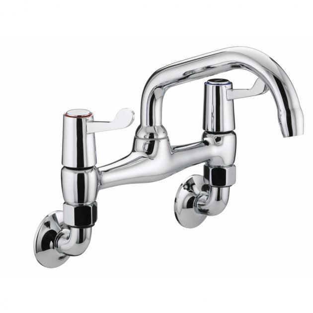 Bristan Value Bridge Wall Mounted Kitchen Sink Mixer Tap - Chrome - VAL2 WMSNK C CD