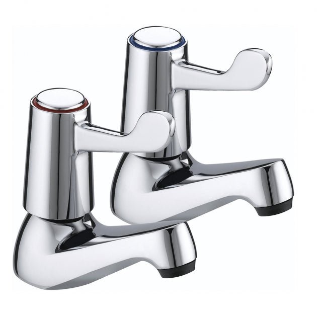 Bristan Lever Basin Pillar Taps with 3Inch Lever - Chrome - VAL2 1/2 C CD - TAP 'N' SHOWER