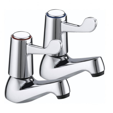 Bristan Lever Basin Pillar Taps with 3Inch Lever - Chrome - VAL2 1/2 C CD - TAP 'N' SHOWER