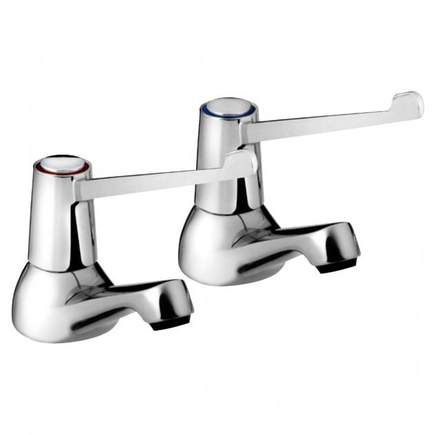 Bristan Modern Value 6 Inch Lever Handles Basin Pair Taps - Chrome - VAL2 1/2 C 6 CD