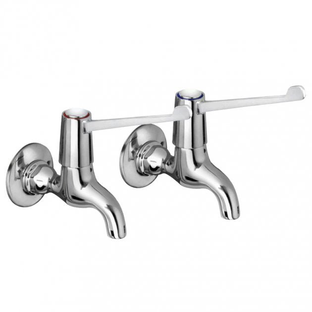 Bristan Value Bib Taps Pair with 6 Inch Lever Handles - Chrome - VAL2 BIB C 6 CD - TAP 'N' SHOWER