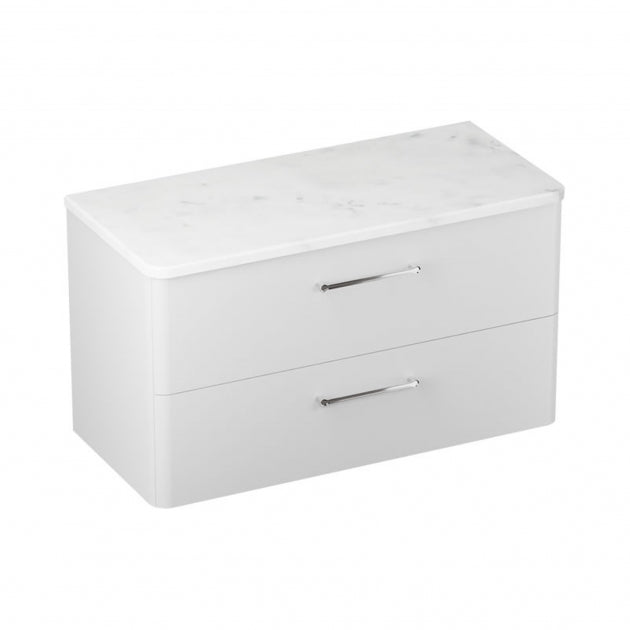 Britton Camberwell Carrara Marble Work Top 1000mm - White - CB100C