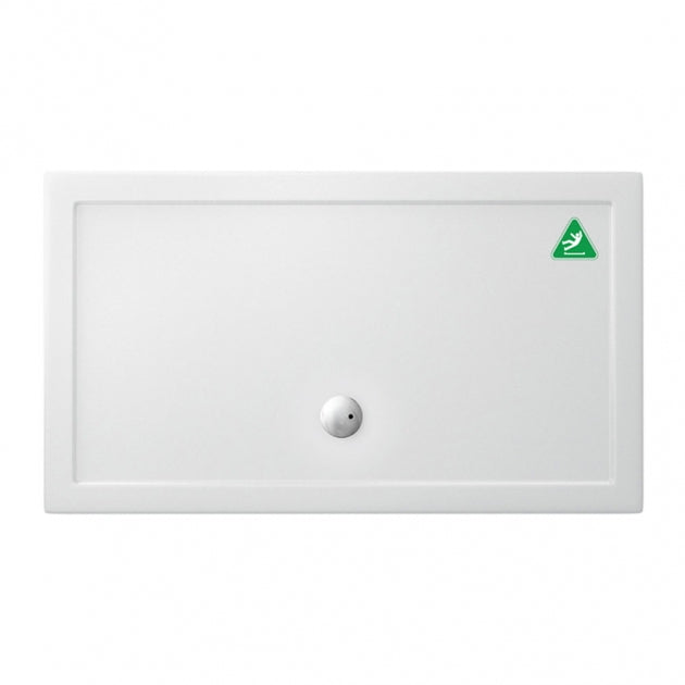 Britton Zamori Anti-Slip Rectangular Shower Tray 1400mm x 800mm - White - Z1177A