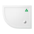 Britton Zamori Anti-Slip LH Offset Quadrant Shower Tray 1000mm x 800mm - White - Z1199A