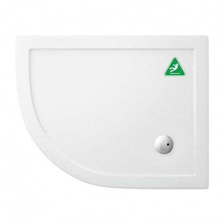 Britton Zamori Anti-Slip LH Offset Quadrant Shower Tray 1000mm x 800mm - White - Z1199A