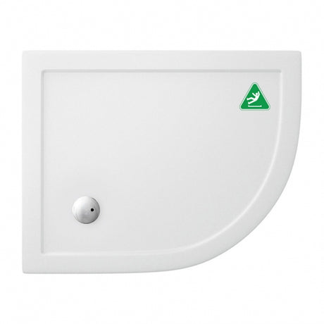 Britton Zamori Anti-Slip RH Offset Quadrant Shower Tray 1000mm x 800mm - White - Z1200A