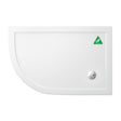 Britton Zamori Anti-Slip LH Offset Quadrant Shower Tray 1200mm x 800mm - White - Z1201A