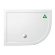 Britton Zamori Anti-Slip RH Offset Quadrant Shower Tray 1200mm x 900mm - White - Z1204A