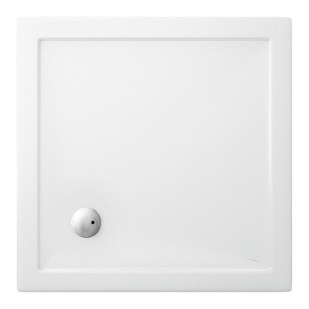 Britton Zamori Square Shower Tray 900mm x 900mm - White - Z1161