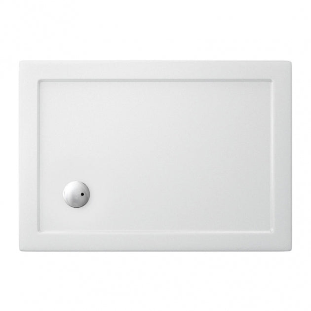 Britton Zamori Rectangular Shower Tray 1100mm x 800mm - White - Z1171