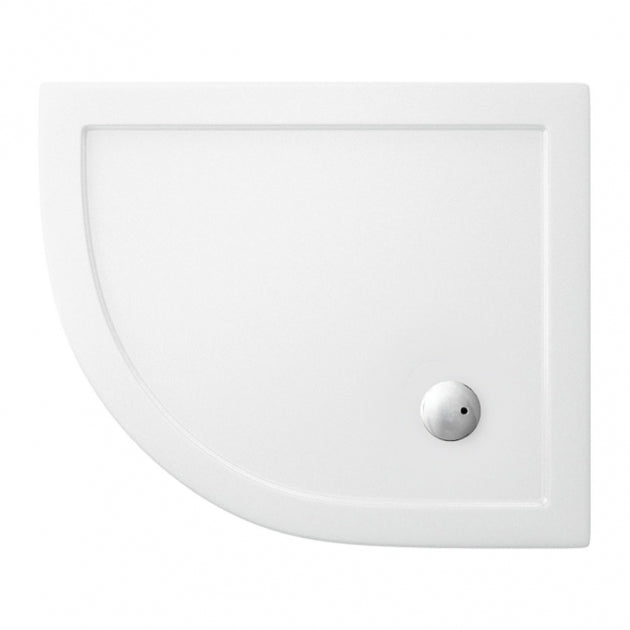 Britton Zamori LH Offset Quadrant Shower Tray 1000mm x 800mm - White - Z1199