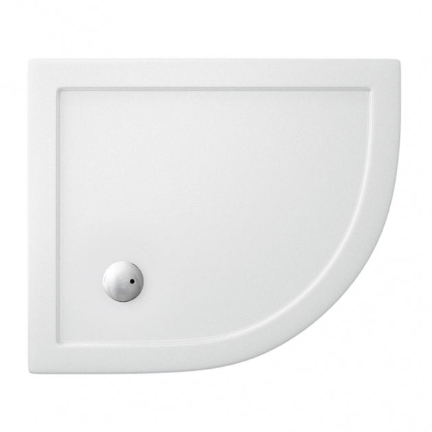 Britton Zamori RH Offset Quadrant Shower Tray 1000mm x 800mm - White - Z1200