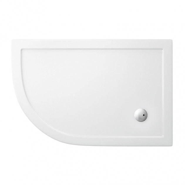Britton Zamori LH Offset Quadrant Shower Tray 1200mm x 800mm - White - Z1201