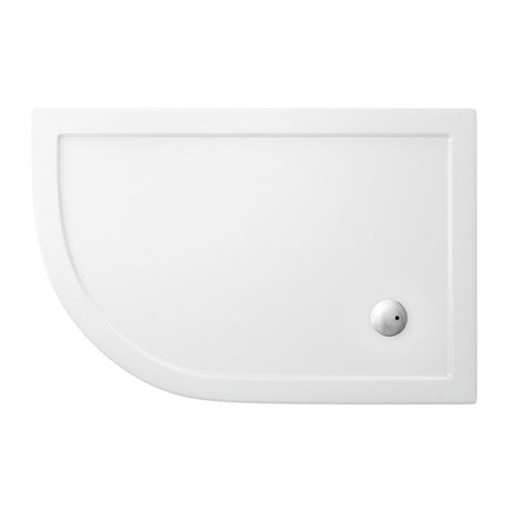 Britton Zamori LH Offset Quadrant Shower Tray 1200mm x 800mm - White - Z1201