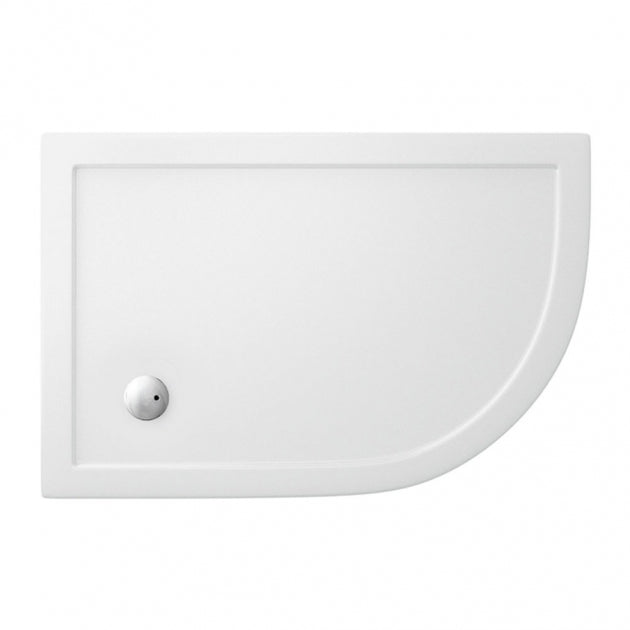 Britton Zamori RH Offset Quadrant Shower Tray 1200mm x 800mm - White - Z1202