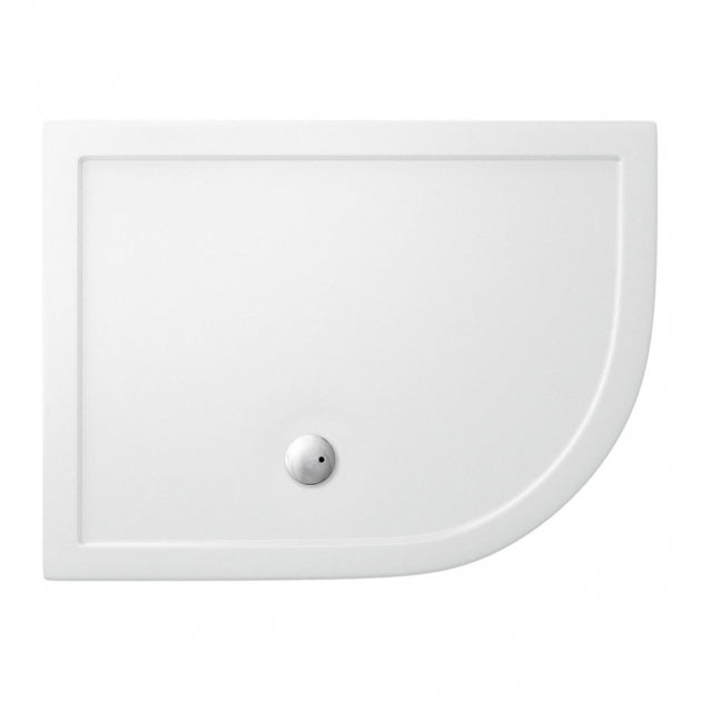 Britton Zamori RH Offset Quadrant Shower Tray 1200mm x 900mm - White - Z1204